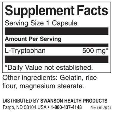 L-Tryptophan 500 mg / 60 Caps - 0 - Feel You