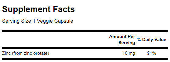 Zinc Orotate 10 mg - 60 капсули - Feel You