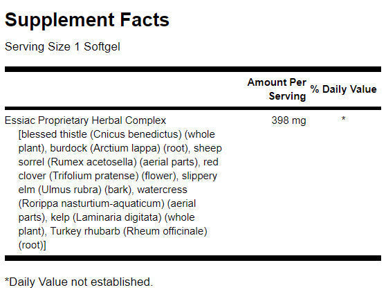 Essiac Eight Herb Complex 398 mg - 120 Гел капсули - Feel You