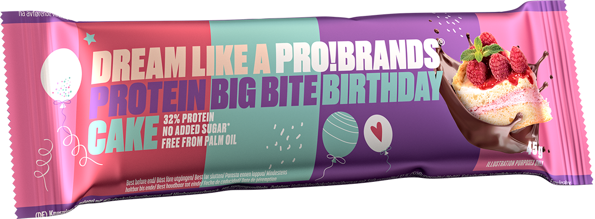 Probrands Big Bite Birthday протеинов бар - с вкус на торта 45гр. - Feel You