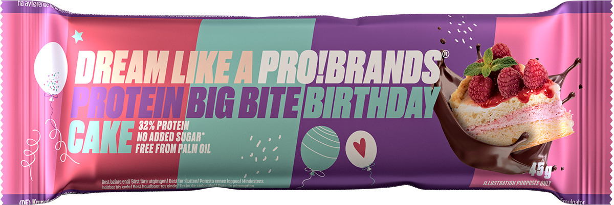 Probrands Big Bite Birthday протеинов бар - с вкус на торта 45гр. - Feel You