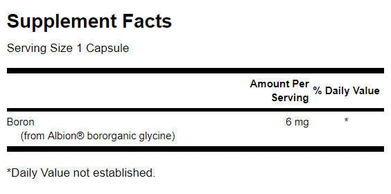 Boron from Albion Boroganic Glycine 6 mg - 60 капсули - Feel You