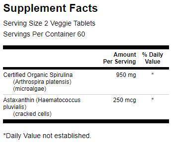 Organic Spirulina & Astaxanthin - 120 Таблетки - Feel You