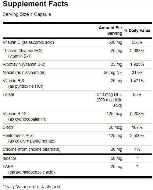 Super Stress Vitamin B-Complex with Vitamin C - 100 капсули - Feel You