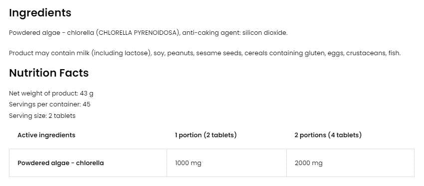 Chlorella - 1000 tabletti