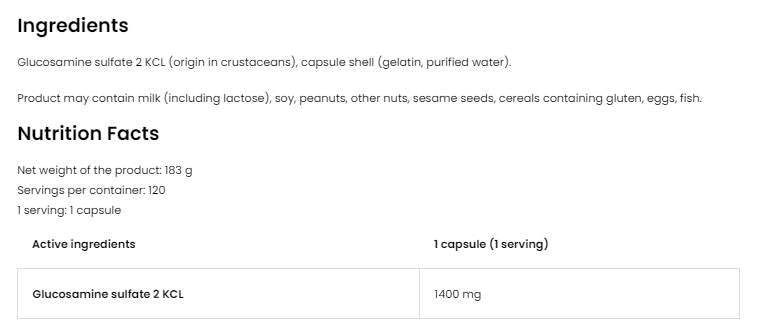 Glucosamine 1400 - 120 capsules