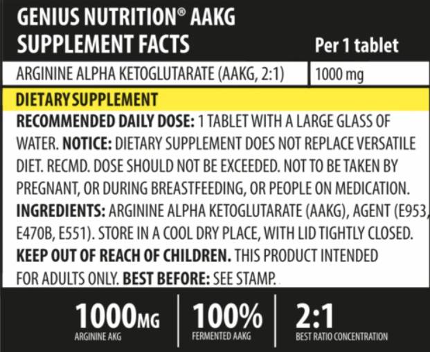 AAKG 1000 mg 180 Tablets