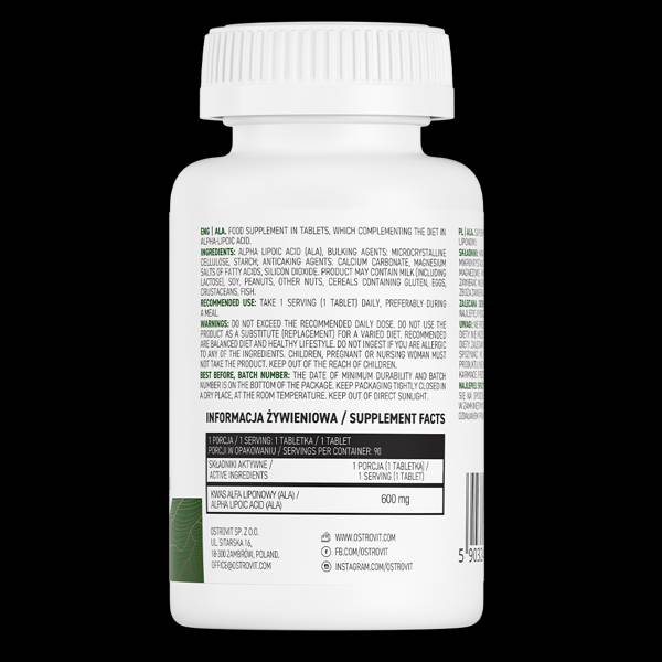 ALA / Alpha Lipoic kwas 590 mg 90 tabletek