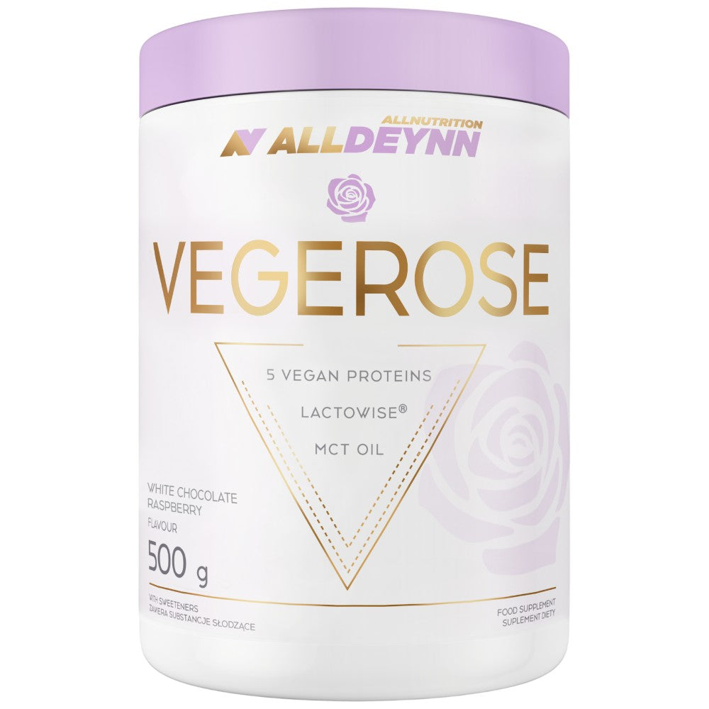 Alldeynn | Vegerose - 5 Vegan Proteins with MCT & Probiotics - 500 grams