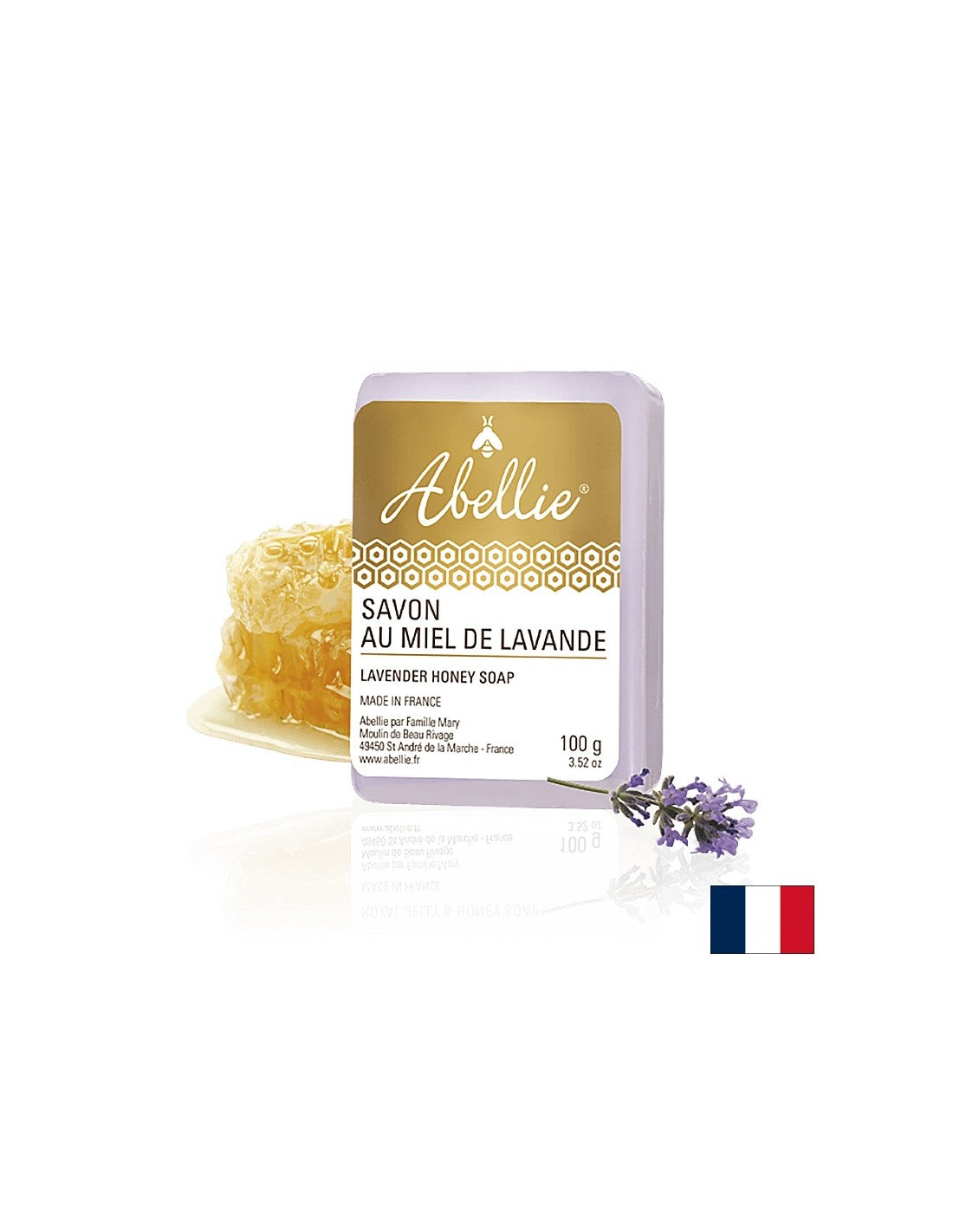 Honey and Lavender Soap - Abellie Savon Au Miel de Lavande, 100 G
