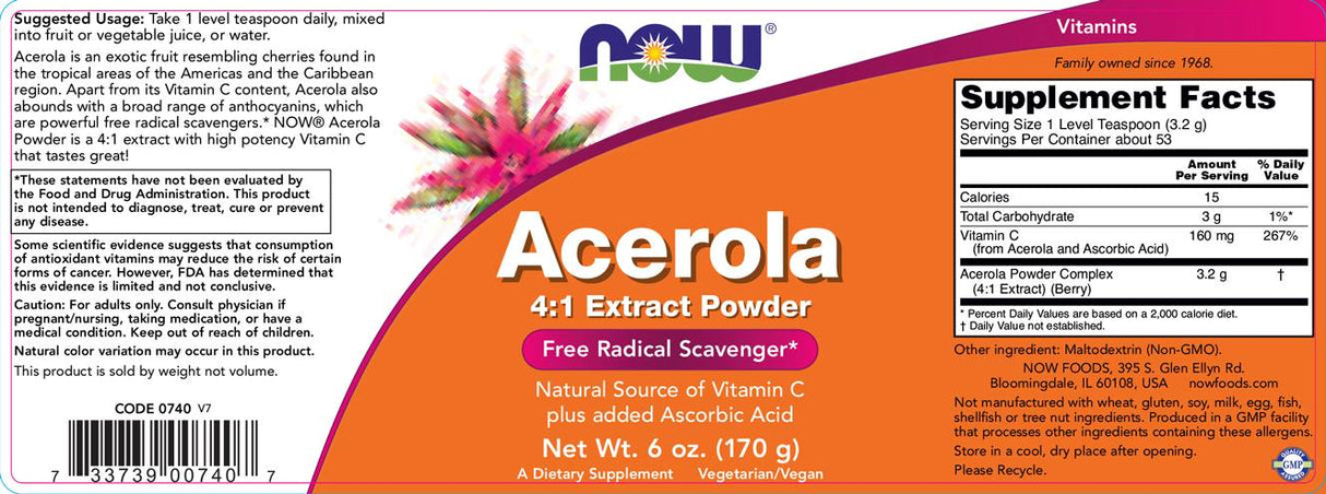 Acerola 4:1 Extract Powder - 170 grams