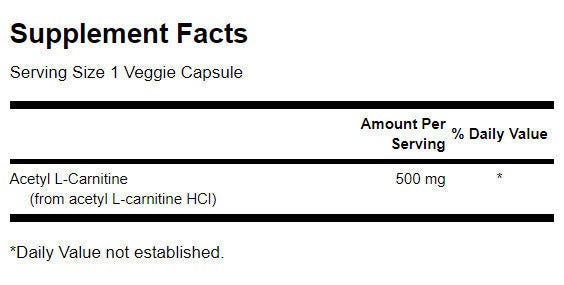 Acetyl L -carnitine 500 mg - 100 capsules