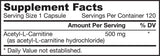 Acetil l -karnitīns 500 mg - 120 kapsulas