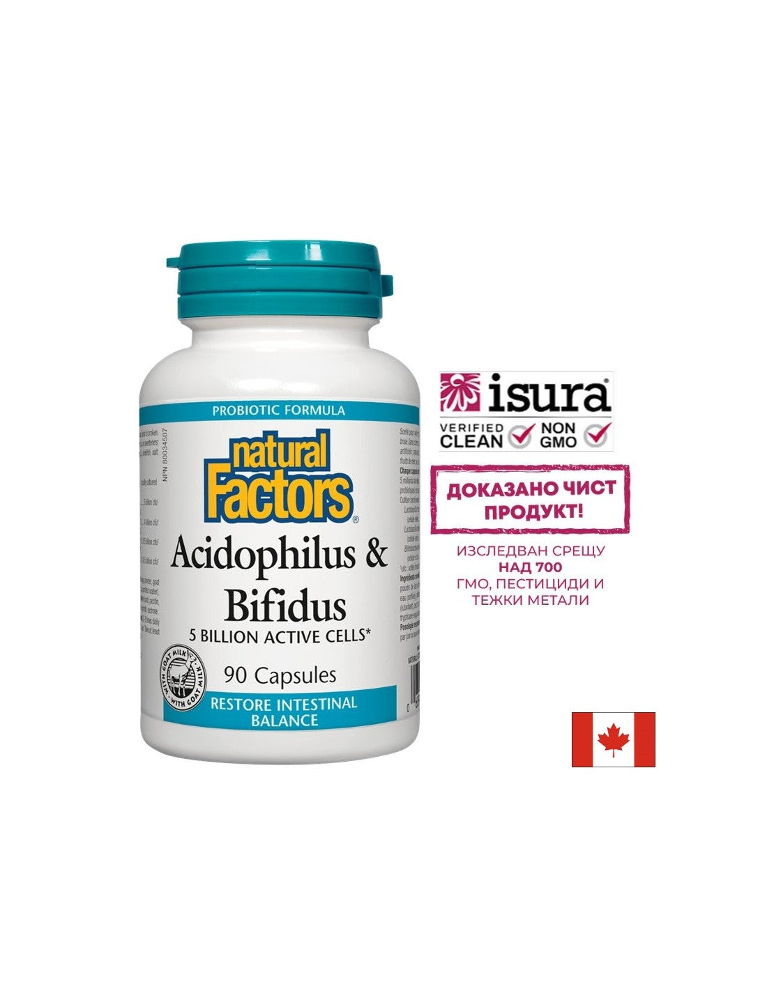 Acidophilus & Bifidus | 5 Billion Active Cells - 90 capsules