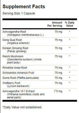 Ugepaaktogen Kuelekomplex | Mat Rhodiola Ashwagandha Ginseng - 60 Kapselen