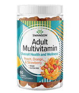 Adult Multivitamin Gummies | Peach, Orange & Strawberry - 60 Chewable Tablets