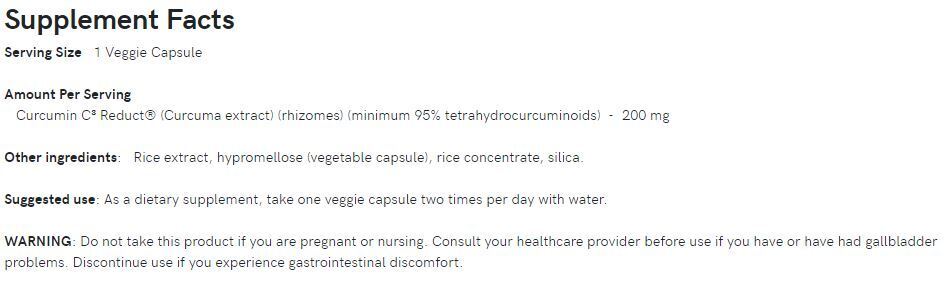Advanced Tetrahydro-Curcuminoids 95% 200mg. / 60 Vcaps - 0