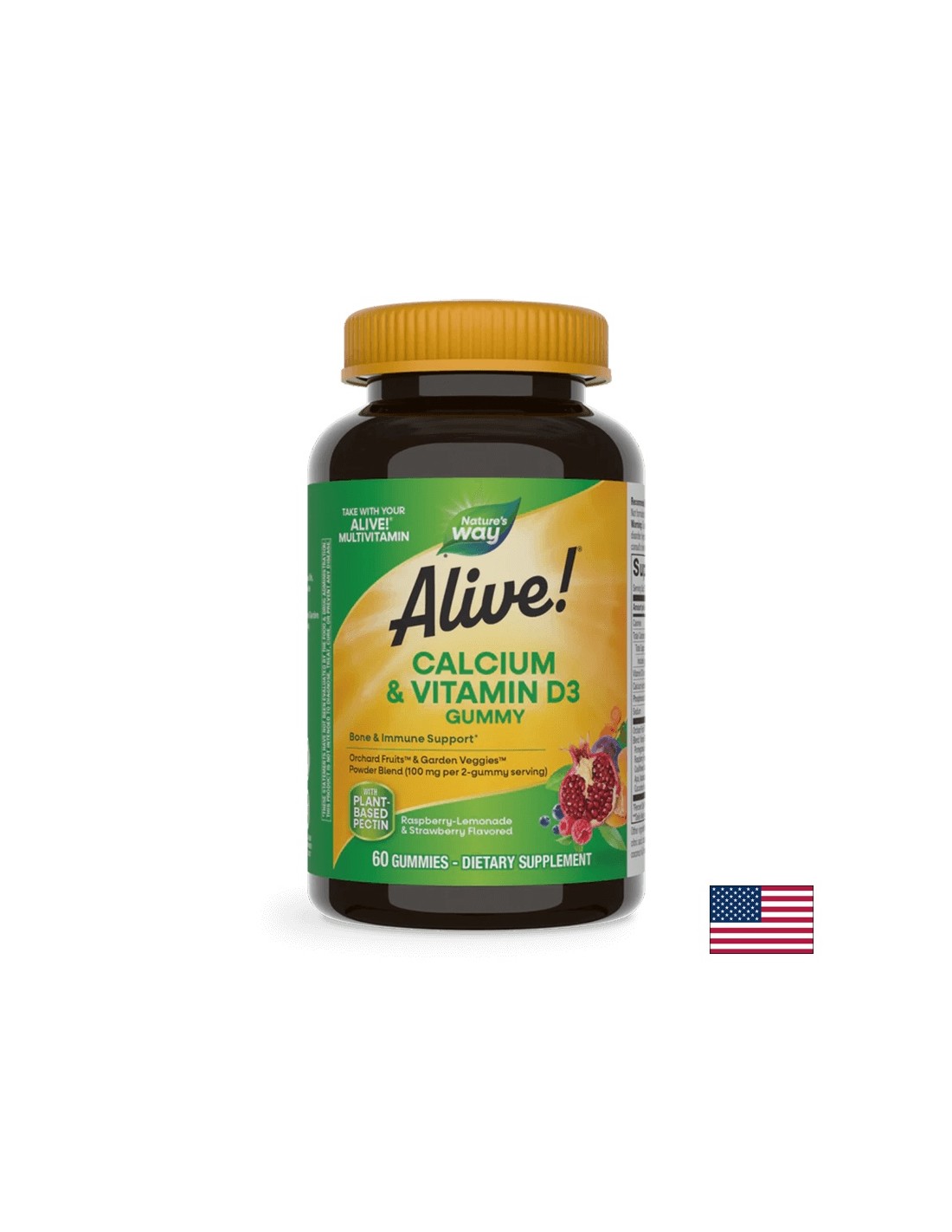 Gyvai! Kalcis + Vitaminas D3 250 mg - 60 želė saldainių
