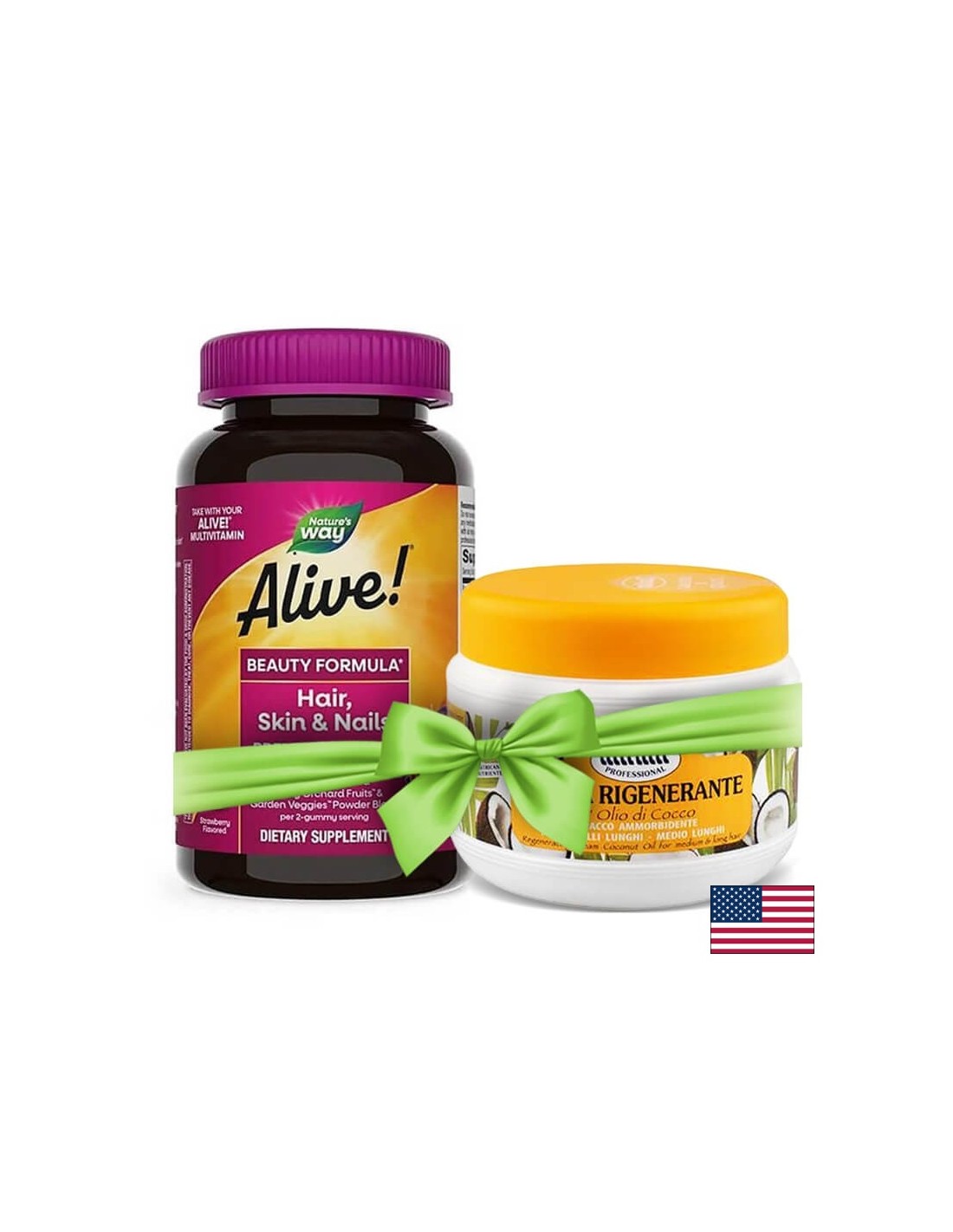 In leven! Haar, huid en nagels Multivitamine Gummy Premium Formule / Alive! Haar, huid en nagels - Premium formule, 60 softgels <tc>Nature’s Way</tc>