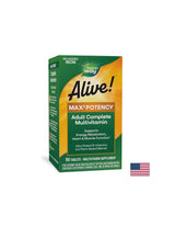 <tc>Alive</tc>!® Max6 Multivitamínico de máxima potencia (sin hierro) <tc>Alive</tc>!/ Multivitaminas de máxima potencia (sin hierro añadido), 90 cápsulas Nature's Way