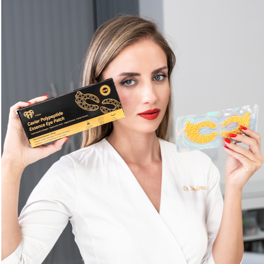 Caviar polipéptido Essence Eye Patch: colágeno intensivo y cuidado de hidratación (3 PC)