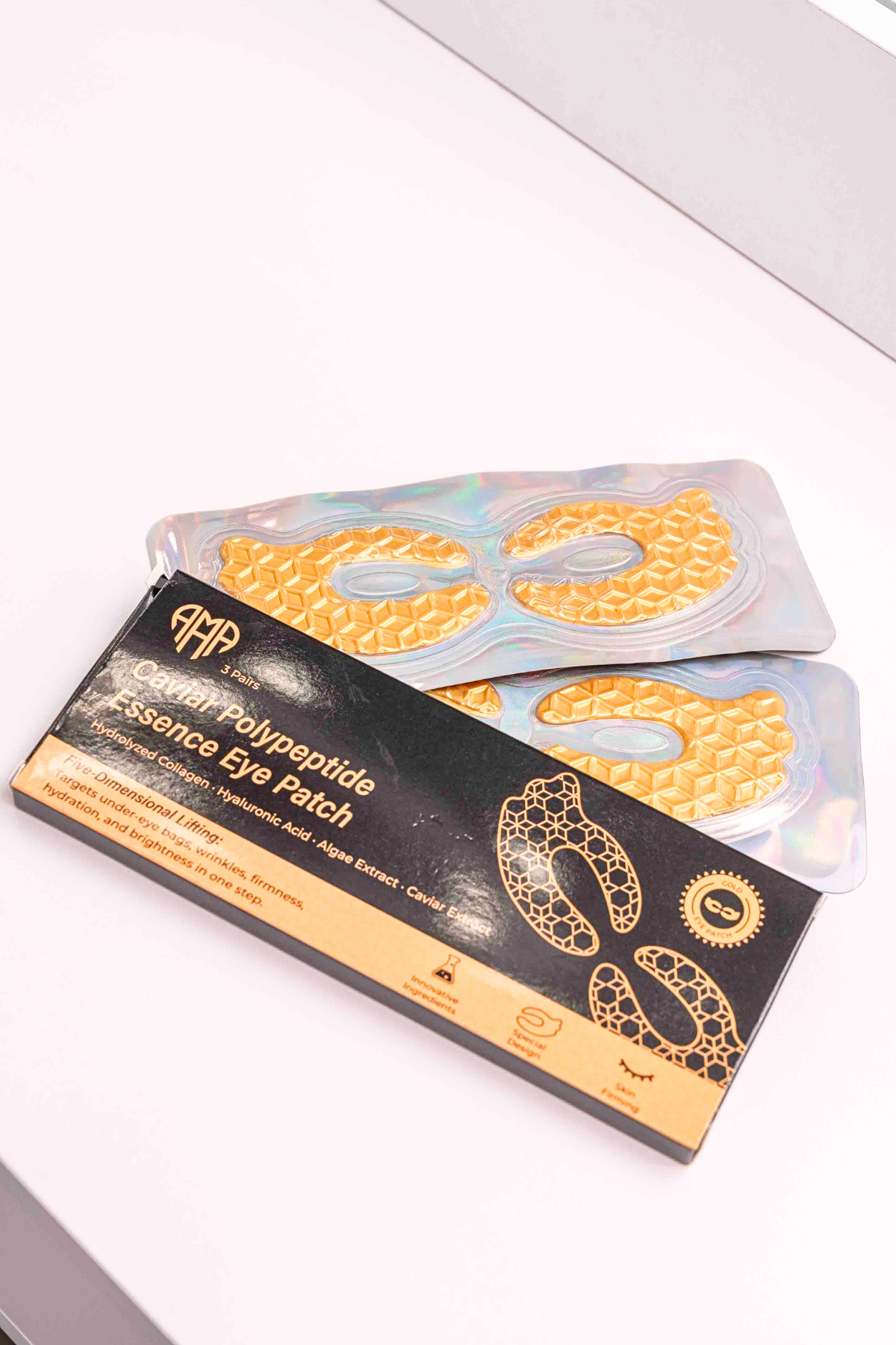 Caviar polipéptido Essence Eye Patch: colágeno intensivo y cuidado de hidratación (3 PC)