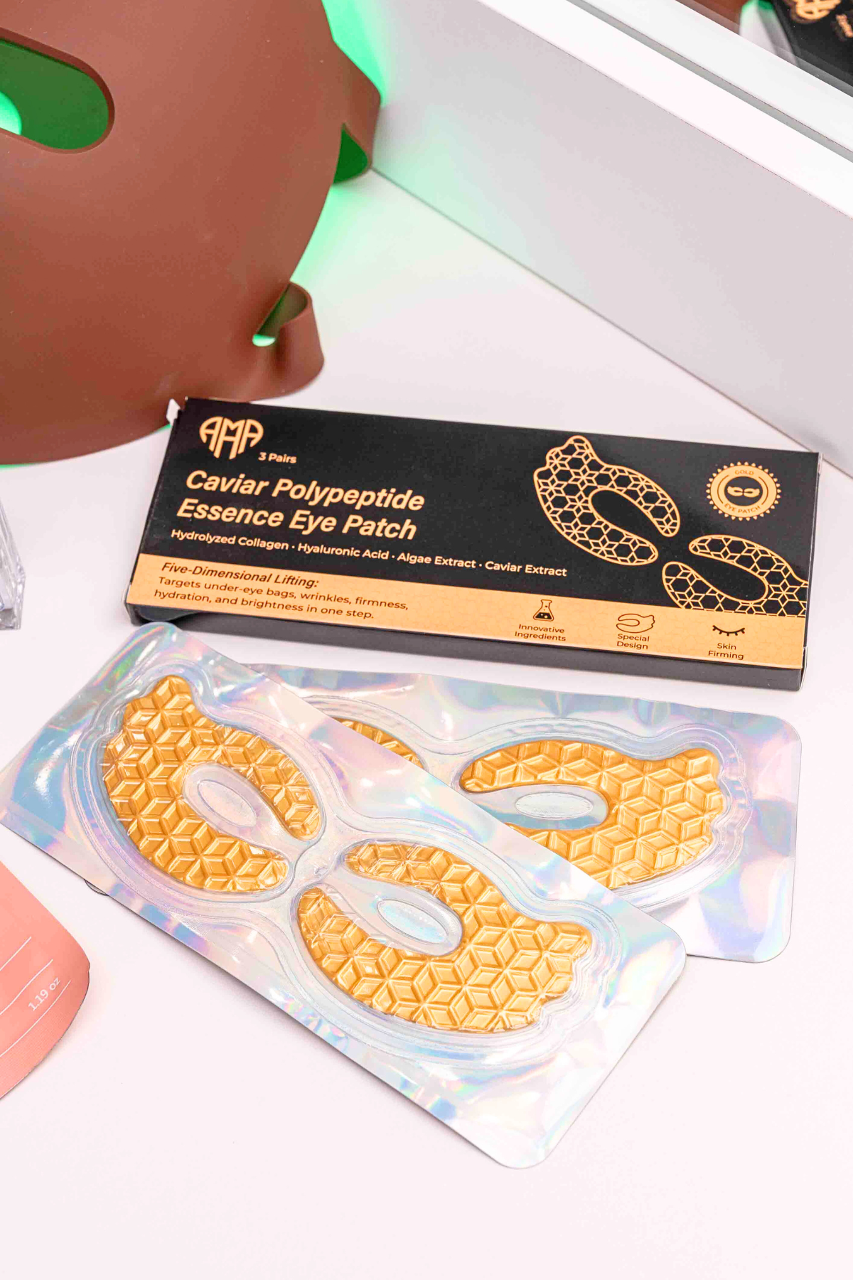 Caviar polipéptido Essence Eye Patch: colágeno intensivo y cuidado de hidratación (3 PC)