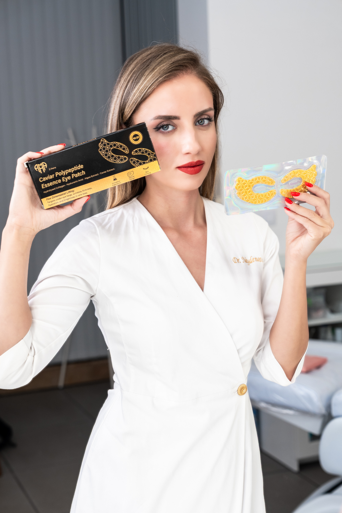 Caviar polipéptido Essence Eye Patch: colágeno intensivo y cuidado de hidratación (3 PC)