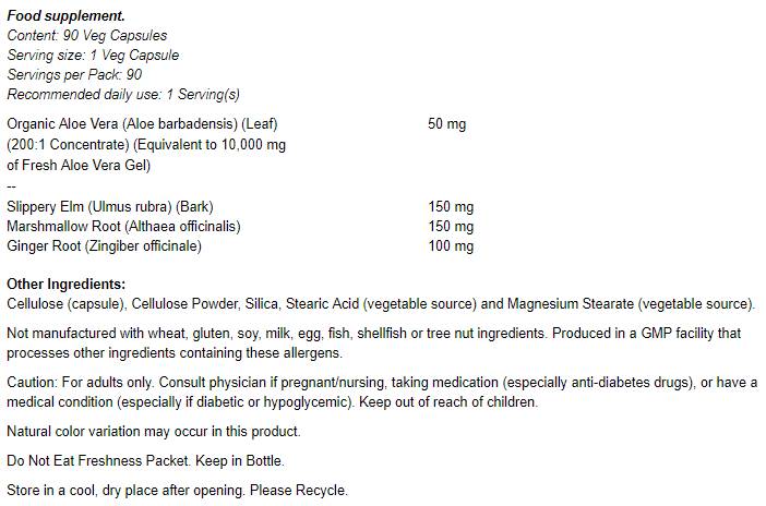 Aloe 10,000 & Soothing Herbs - 90 capsules