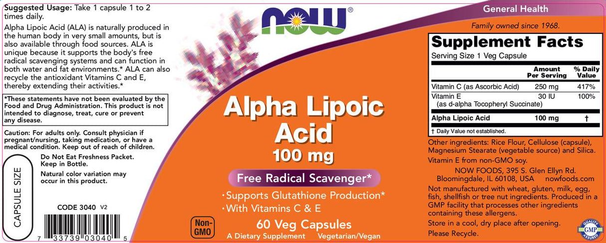 Kwas alfa lipoinowego 100 mg - 120 kapsułek