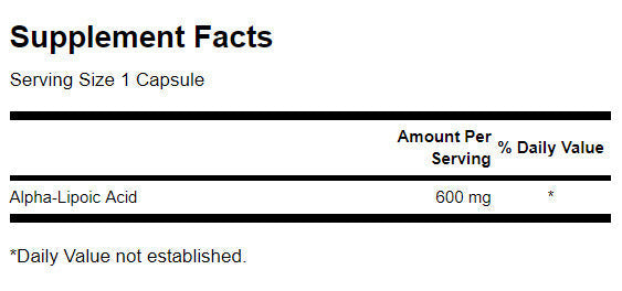 Ácido alfa lipoico 600 mg - 60 cápsulas