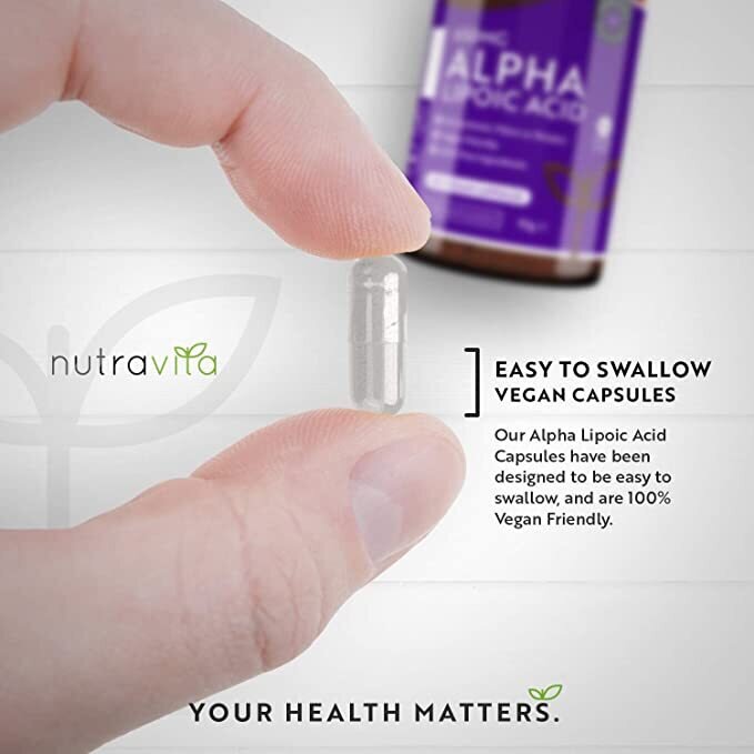 Cápsulas de ácido lipóico Alpha 650mg / 120, 120 doses / nutravita