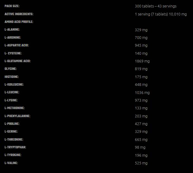 Amino 10,000 - 300 tabletas