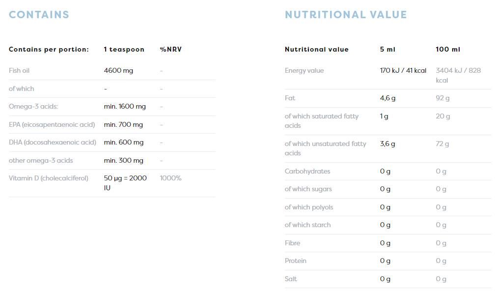 Dagelijkse Omega + D3 -vloeistof | Natuurlijke citroensmaak - 500 ml