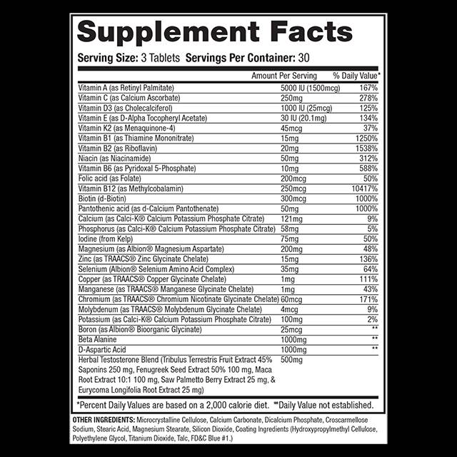 Anavite XT | Fórmula de prueba Xtreme + Multivitamins - 90 tabletas
