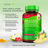 Apple Cider Vinegar 1000 mg /180 capsules, 90 doses/ Nutravita