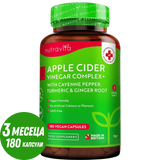 Apple Cider Vinegar 1000 mg /180 capsules, 90 doses/ Nutravita