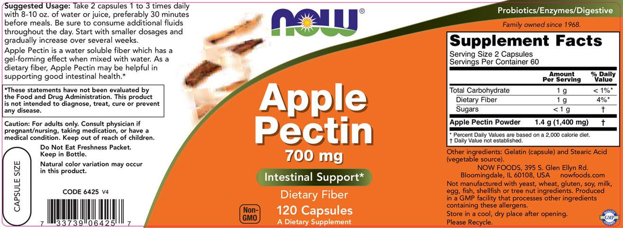 Apple Pectin 700 mg - 120 cápsulas