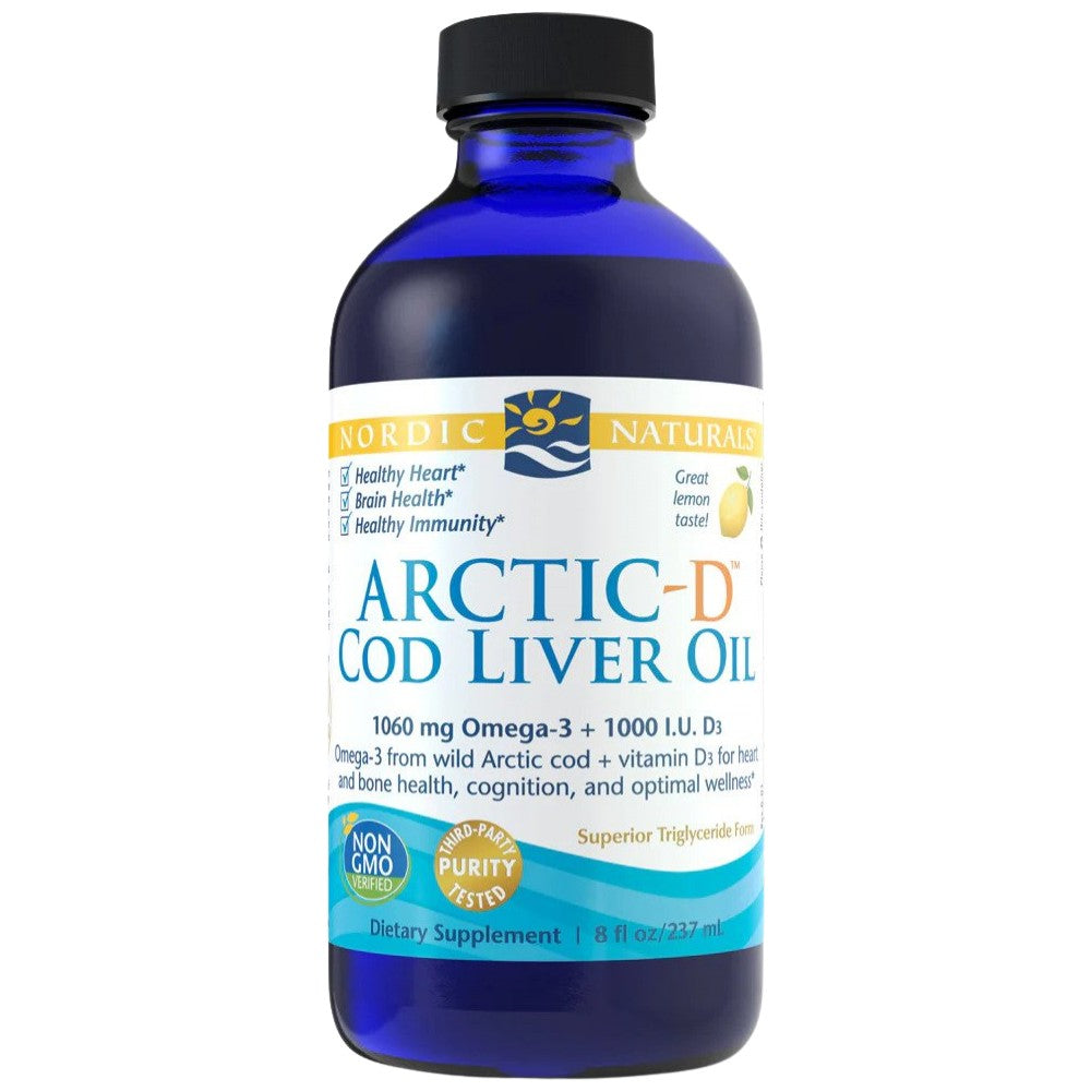 Ártico -D Óleo de fígado de bacalhau líquido 850 mg - 237 ml