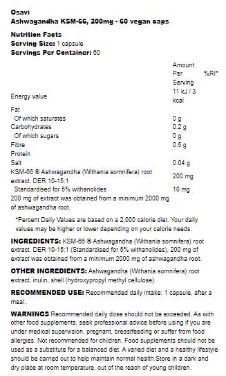 Ashwagandha KSM -66® 200 mg - 180 cápsulas