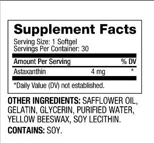 Astaxantina 4 mg - 60 cápsulas de gel