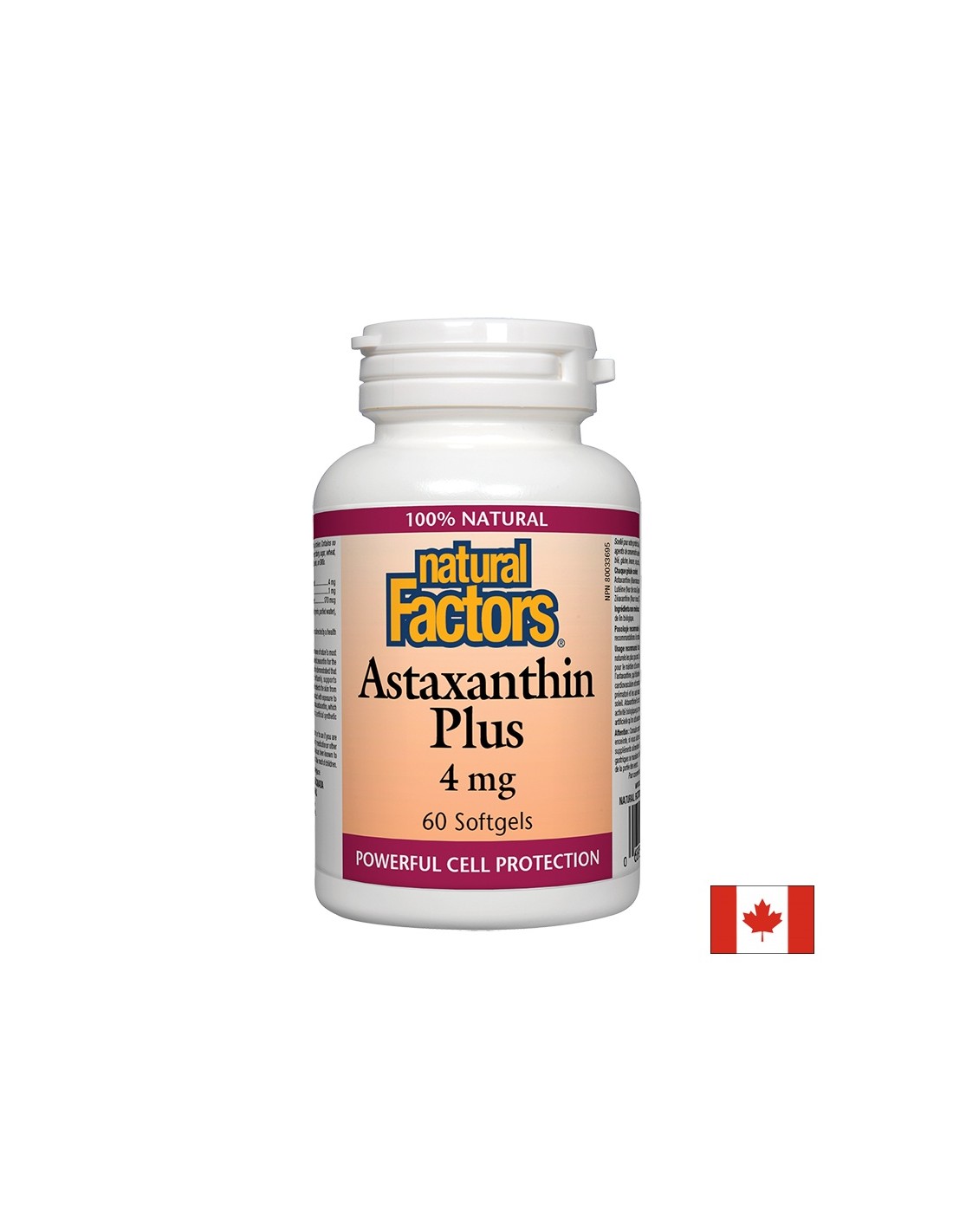 Astaxanthine Plus/ Astaxanthine + Luteïne en Zeaxanthine 4 mg x 60 softgelcapsules <tc>Natural Factors</tc>