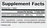 B12 Methylcobalamin 5000 mcg - 60 Chewable Tablets