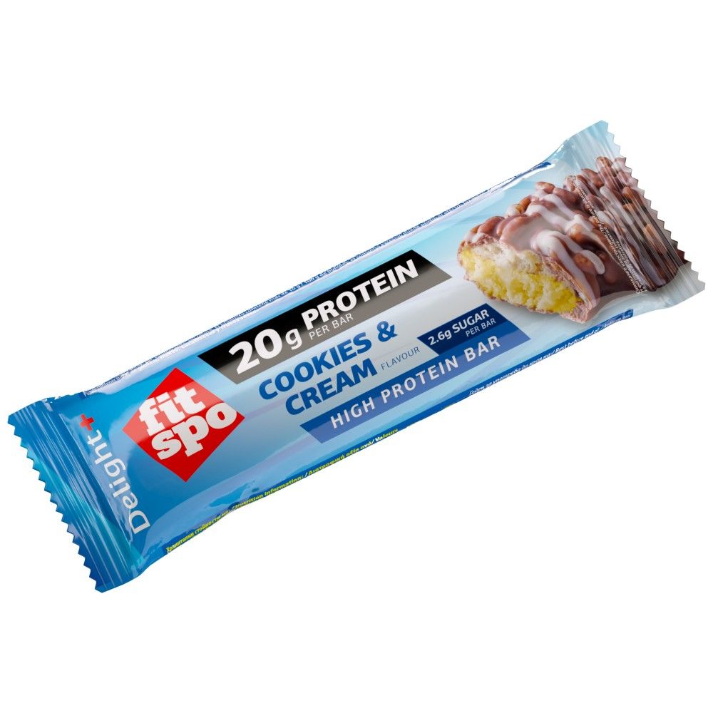 Delight+ eiwitbar koekjes en room - 60 gram