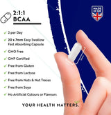 BCAA (2:1:1) met vitamine B6 en B12 - 180 Vcaps. <tc>Nutravita</tc>