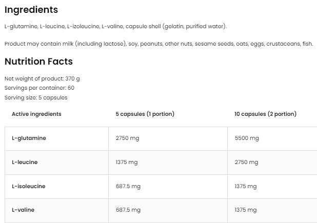 BCAA + Glutamine 5500 mg - 300 Kapselen