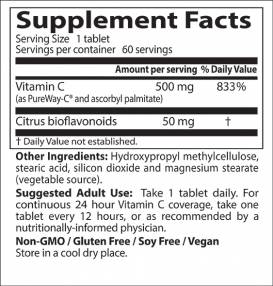 Beste 12-uurs vitamine C met PureWay-C-60-tabletten