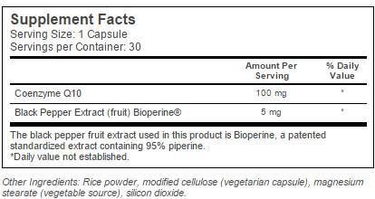 BEST CoQ10 with Bioperine 100 mg - 60 capsules