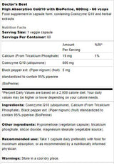 BEST CoQ10 with Bioperine 600 mg - 60 capsules