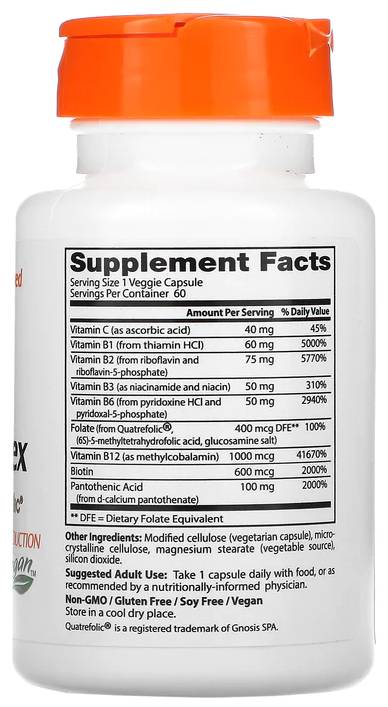 Nejlepší plně aktivní komplex B | s Quatrefolic® - 60 tobolek
